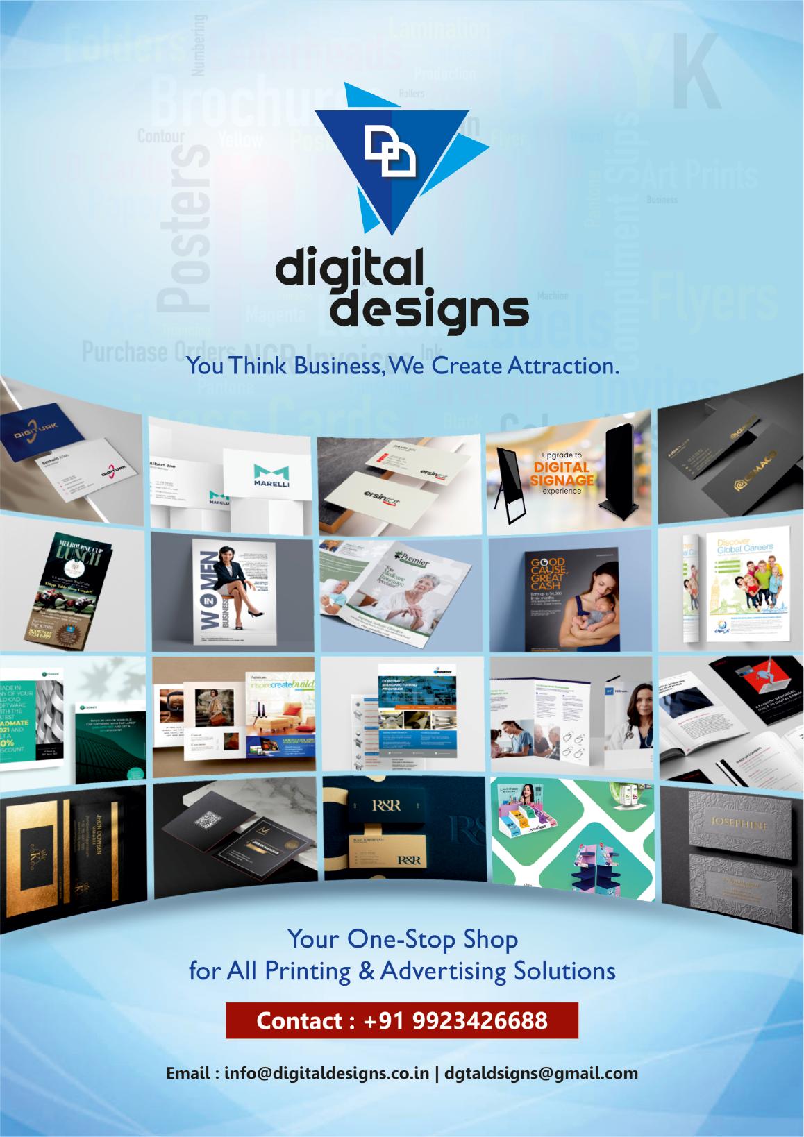 Digital Designs portfolio page 1
